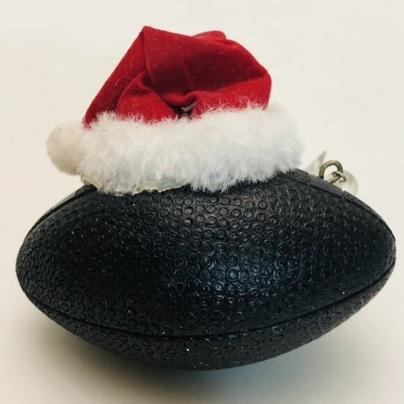 NFL Baltimore Ravens Team Ball Christmas Ornament Santa Hat Football Vintage - Picture 2 of 9